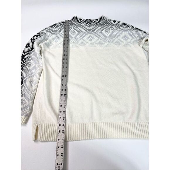 J. Jill Sweater Womens Medium Tall Ombre Fair Isle Mock Neck Pullover Multicolor - Picture 3 of 9